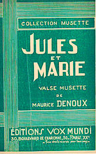 partition jules et marie,  Maurice Denoux, valse musette